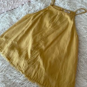 High neck yellow tank top